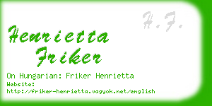 henrietta friker business card